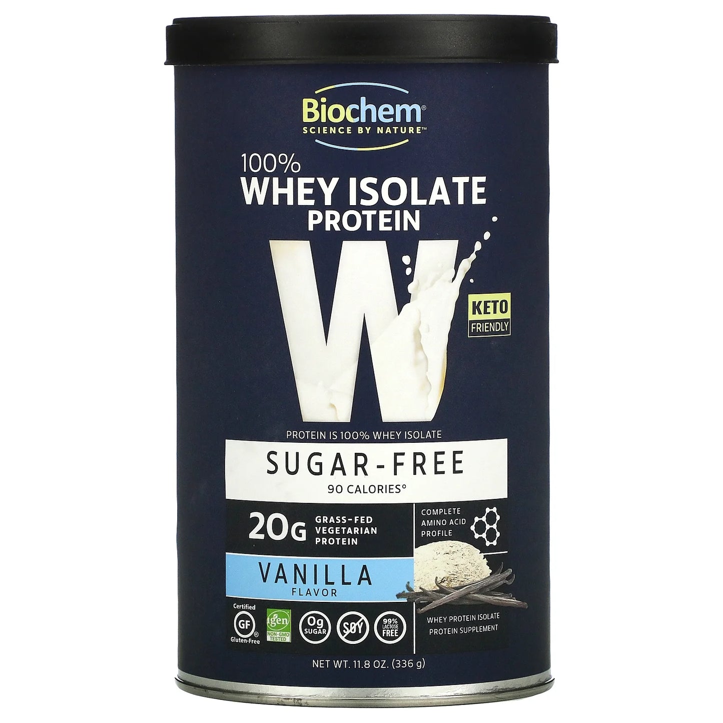 100% Whey Protein Sugar Free - Vanilla 20 G Protein 11.8 Oz Pwdr