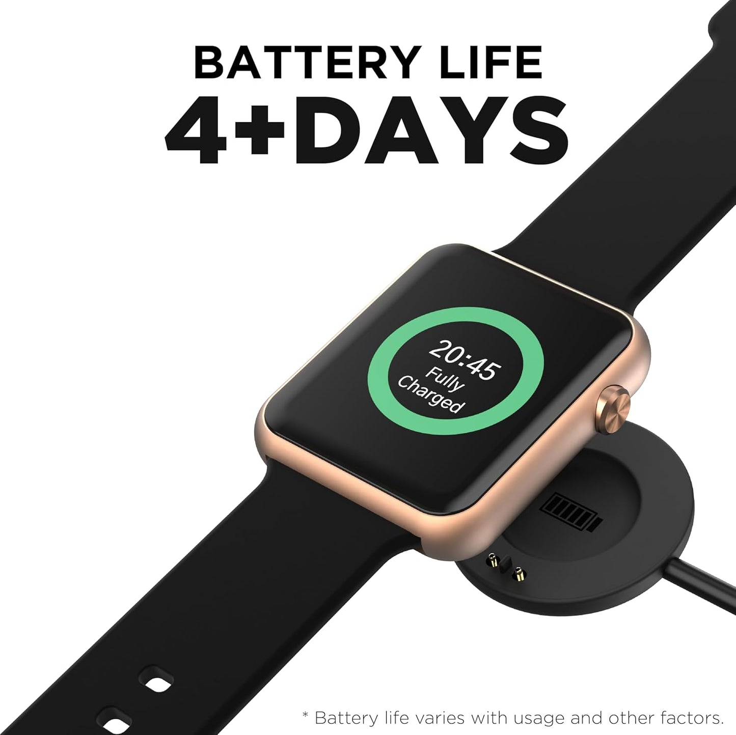 Air 4 Smartwatch - Fitness Tracker, Heart Rate Monitor, Customizable Watch Face - Activity and Calorie Tracker - 100+ Sports Modes - Bluetooth Connectivity