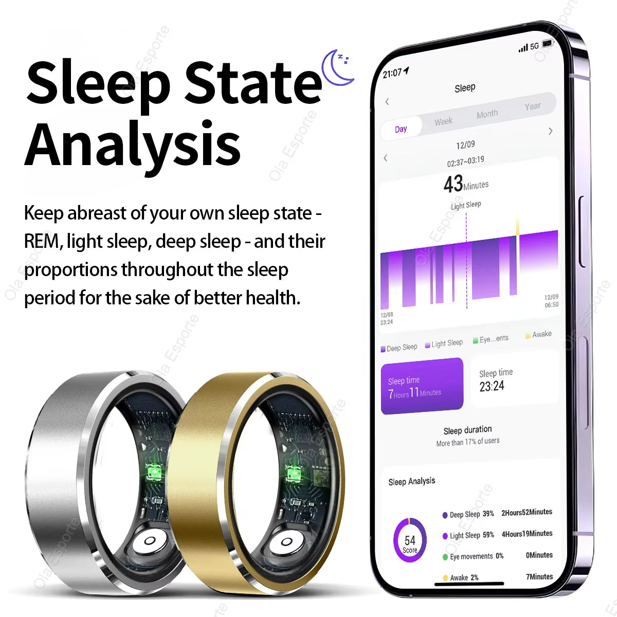 2025 New for Samsung Galaxy Ring Heart Rate Blood Oxygen Monitoring Rings Multi Sport Modes IP68 Waterproof Smart Ring Men Women